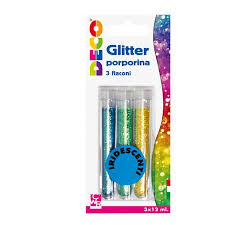 Flaconi glitter iridescenti 3 pz colori assortiti Sale