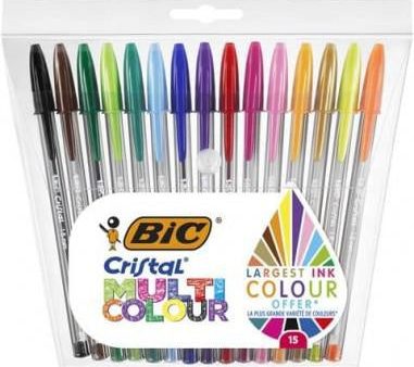 Penna cristal multicolour 15pz Sale