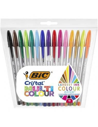 Penna cristal multicolour 15pz Sale