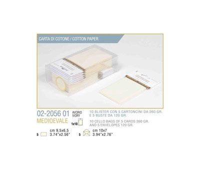 Biglietto +busta 5pz 11x7cm medievale carta cotone Fashion