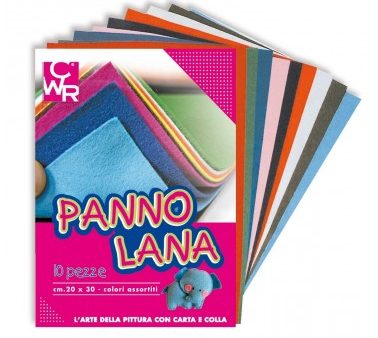 Panno lana cm 20x30 album colori assortiti 10 pz Supply