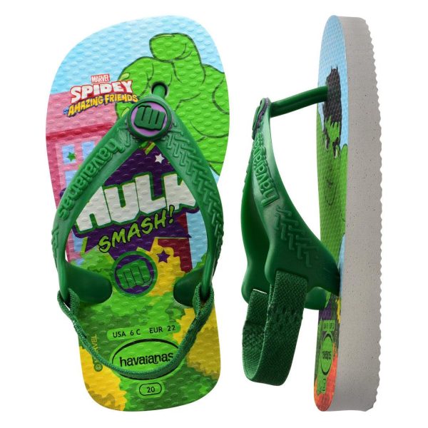 Chinelo Havaianas Baby Marvel Hulk Branco Sale