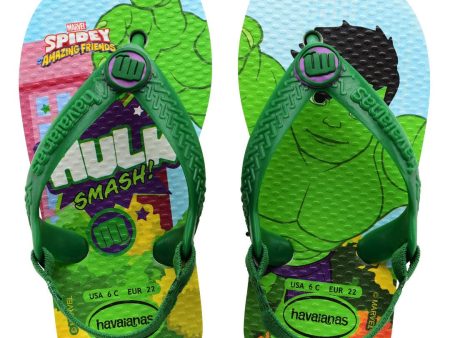 Chinelo Havaianas Baby Marvel Hulk Branco Sale