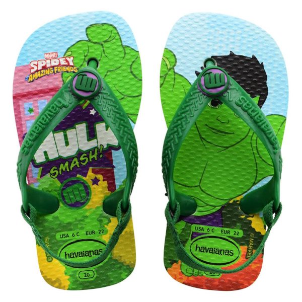 Chinelo Havaianas Baby Marvel Hulk Branco Sale