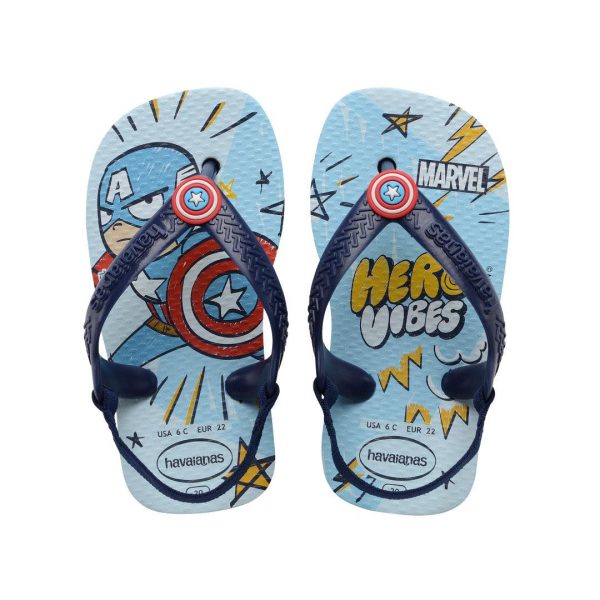 Chinelo Havaianas Baby Marvel Capitão América Azul Sale